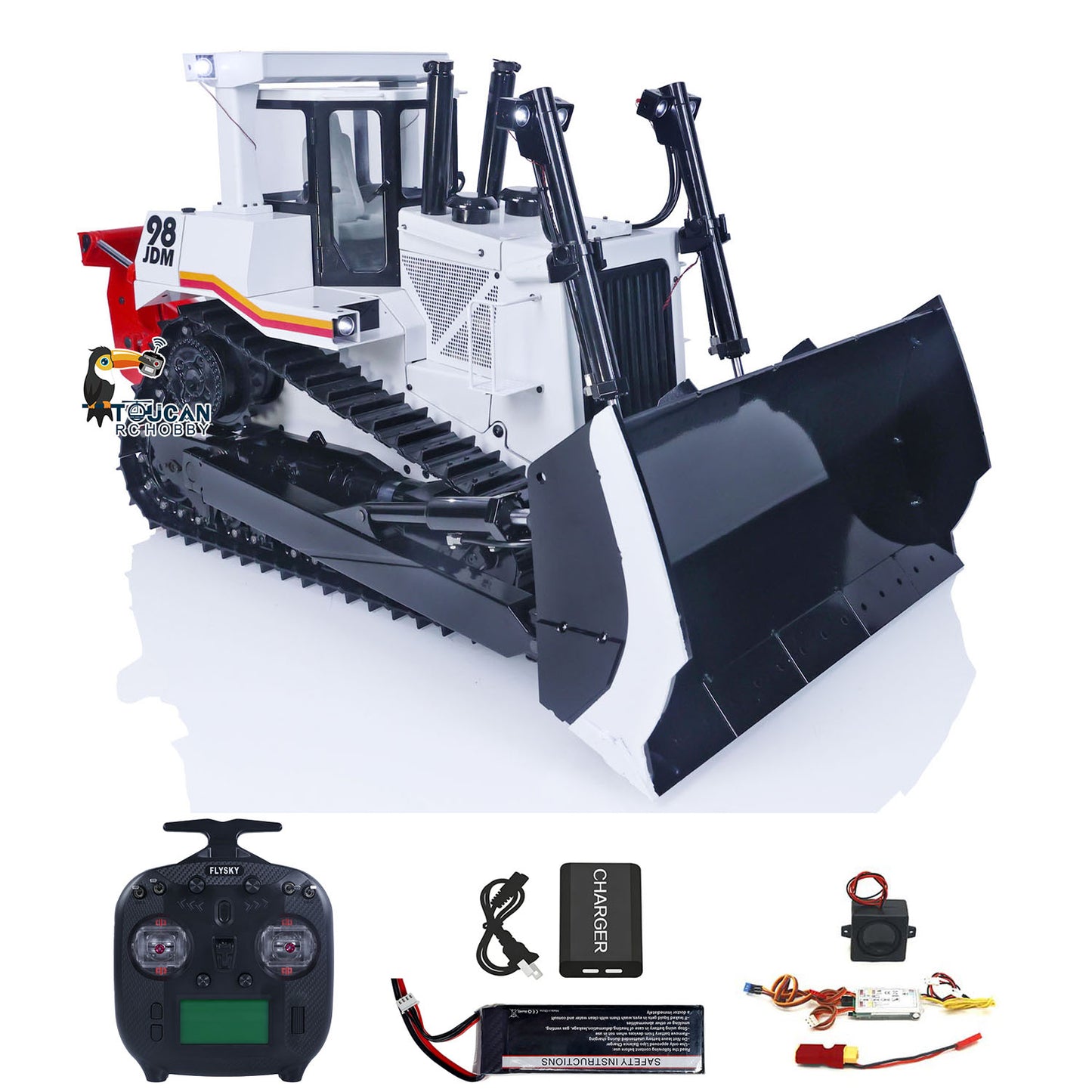 JDModel Metal 1/14 DXR2 RC Hydraulic Bulldozer Remote Controlled Dozer W/ New Sound Module Simulation Model PNP/RTR Optional Versions