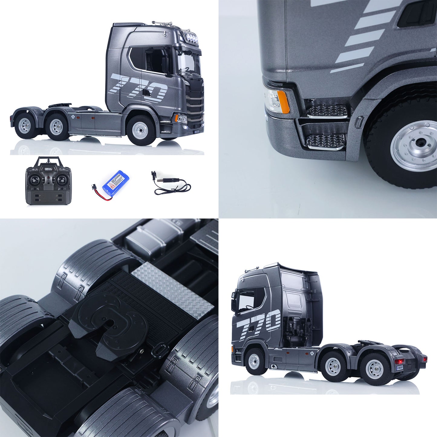 Fast Shipping 1/18 Plastic 6X4 Remote Control Tractor Truck 770S 1501 RWD RC Lorry Vehicle Light Sound Ready to Run Model Toys for Adults