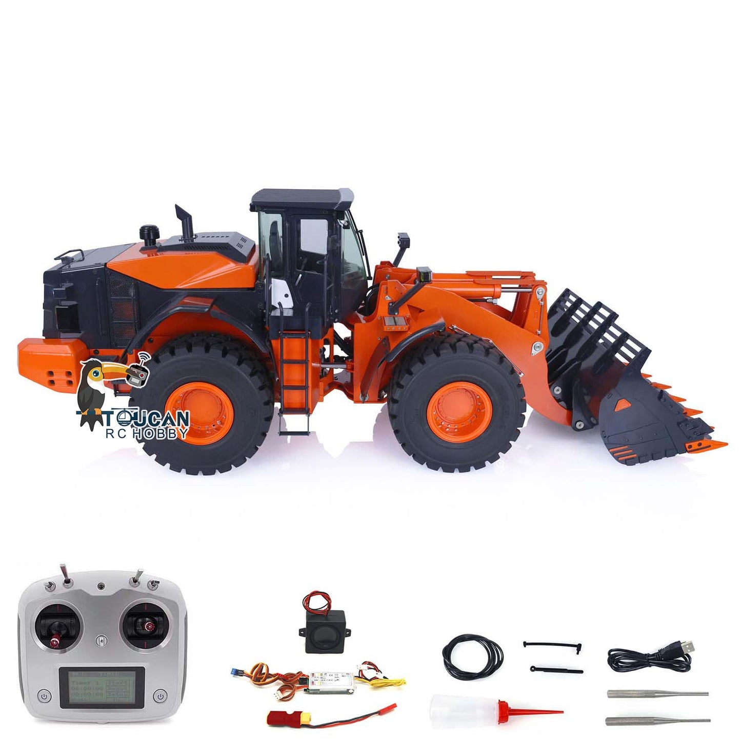 1/14 ZW370 JDM 198 Metal Hydraulic RC Loader RTR Radio Control Construction Car W/ New Sound Module Model