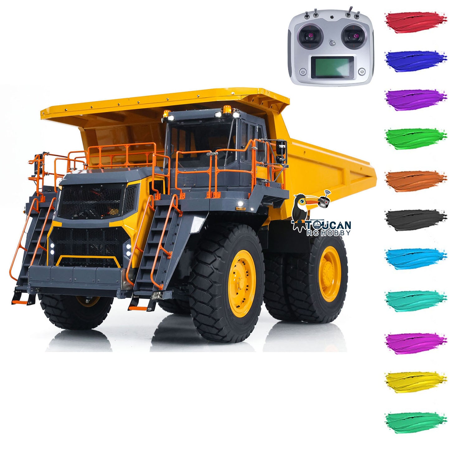 LESU 1/16 Aoue R100E Metal Hydraulic RC Mine Truck Car Radio Controlled Dumper ARTR Simulation Vehicle Model I6S Lights