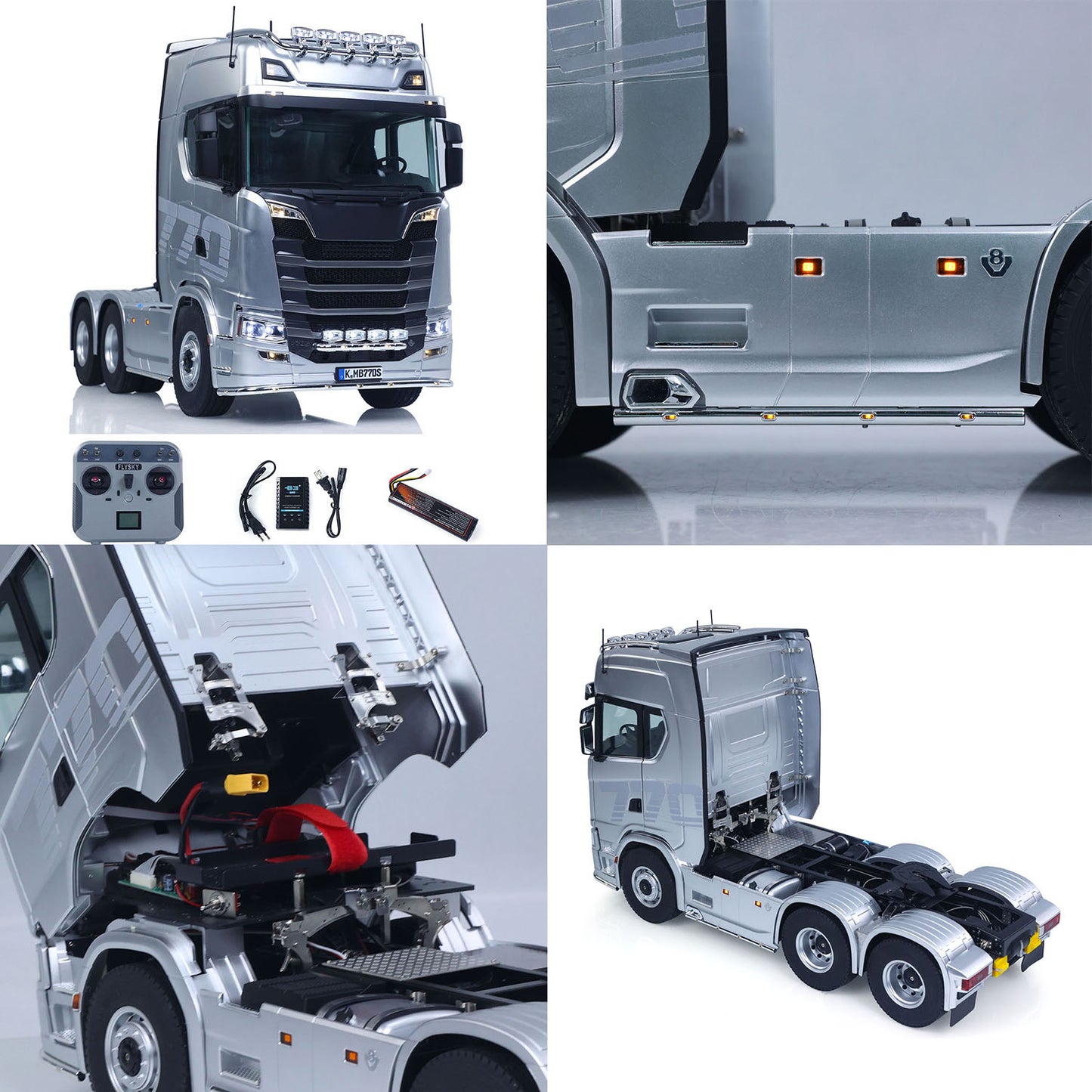 Fast Shipping 1/14 KABOLITE RC Tractor Car 770S 100 6x6 Romote Control Truck 2Speed Gearbox Differential Lock Vehicle 6WD Sound Light Model