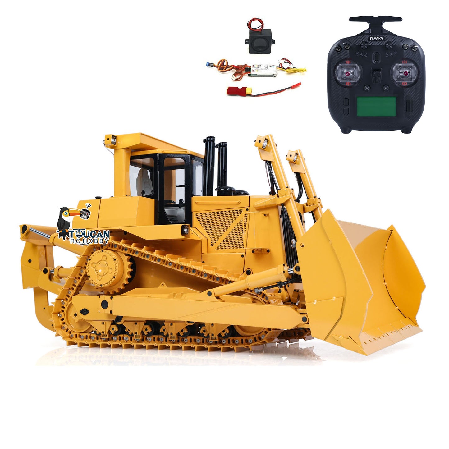 JDModel Metal 1/14 DXR2 RC Hydraulic Bulldozer Remote Controlled Dozer W/ New Sound Module Simulation Model PNP/RTR Optional Versions