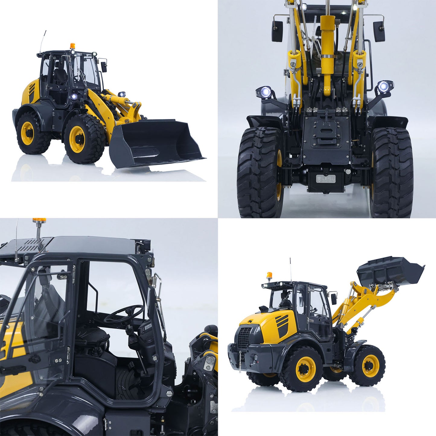 LESU PNP 1/14 4X4 RC Hydraulic Loader Aoue WA100M-8 Metal Remote Control Construction Vehicle Model 4CH Valve Axle Lock Sound Light Assembled