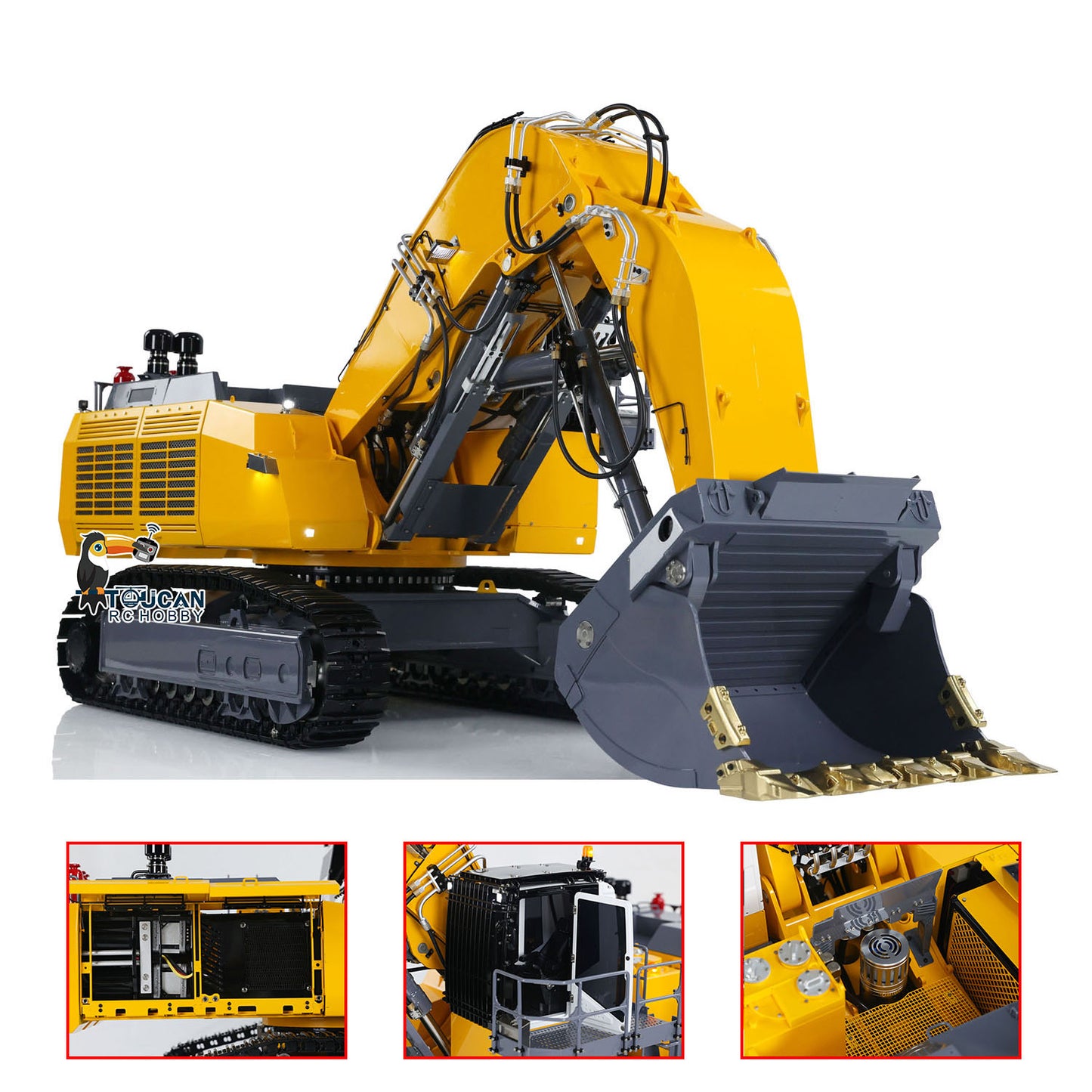 1/14 LESU AOUE 9150 RC Hydraulic Double Pump Excavator Light System Heavy Shovel Painted Construction Car