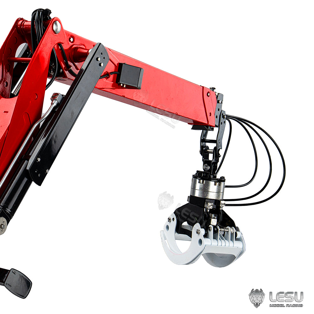 In Stock 1/14 LESU Metal Hydraulic Timber Crane for 1/14 Remote Control Log Trailer Wood Hauling Car Remote Control Tractor Truck DIY Model
