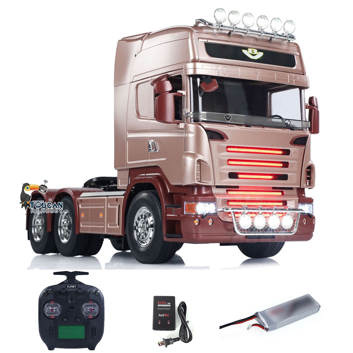 3Axles R620 6*4 1/14 RC Tractor Truck DIY Remote Control Lorry Car RTR Radio ESC