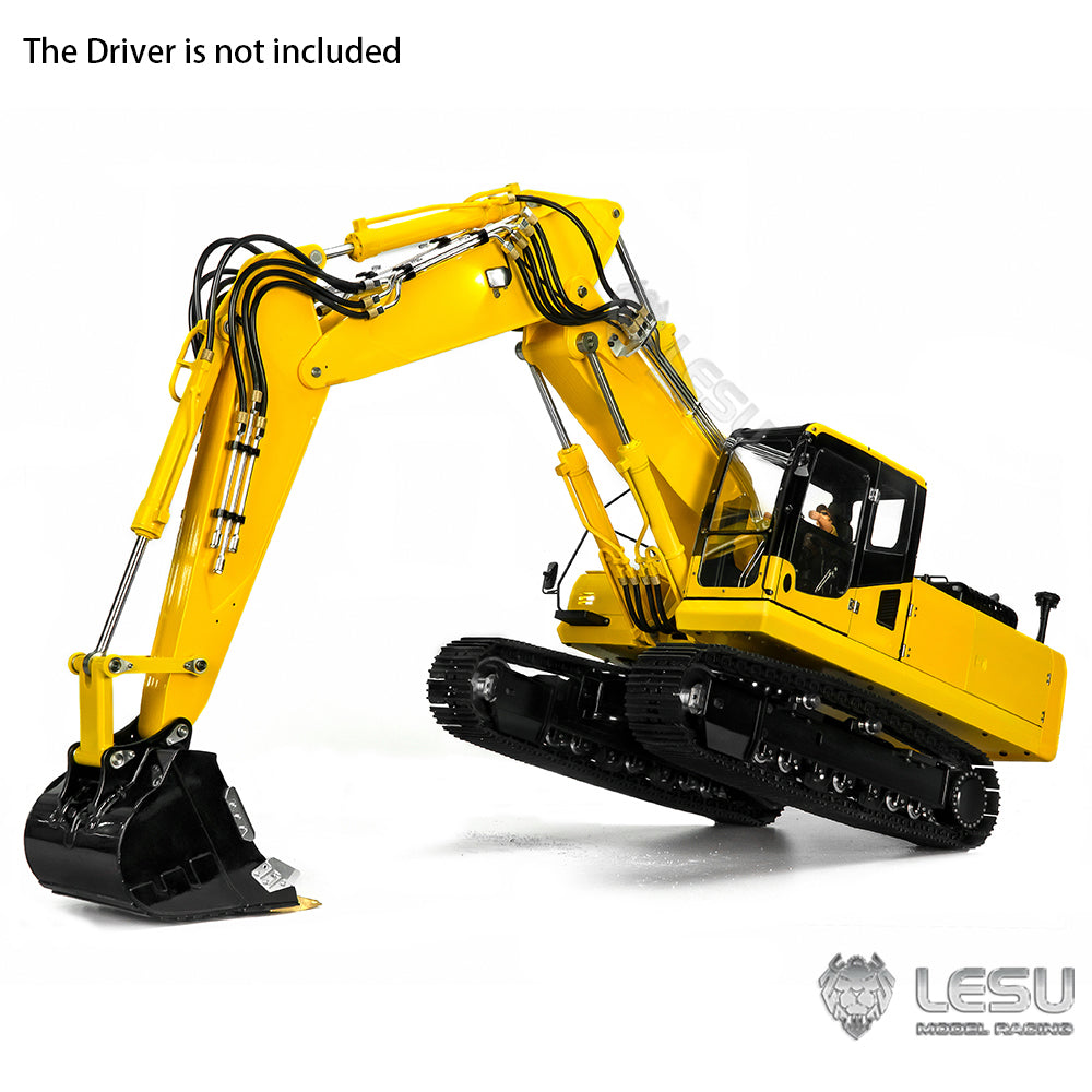 LESU 1/14 3 Arms Hydraulic Painted RC Excavators Digger DIY Model Electric Kits Metal Protective Fence Tree Digging Tool Selector