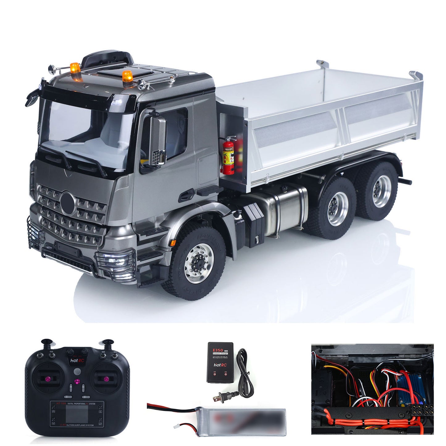 ONLY ONE Fast Shipping Metal Chassis Model RTR 1/14 RC Hydraulic Dumper 2Speed Remote Control Tipper Car 3Axles NO Lock Differential Axle Radio Battery