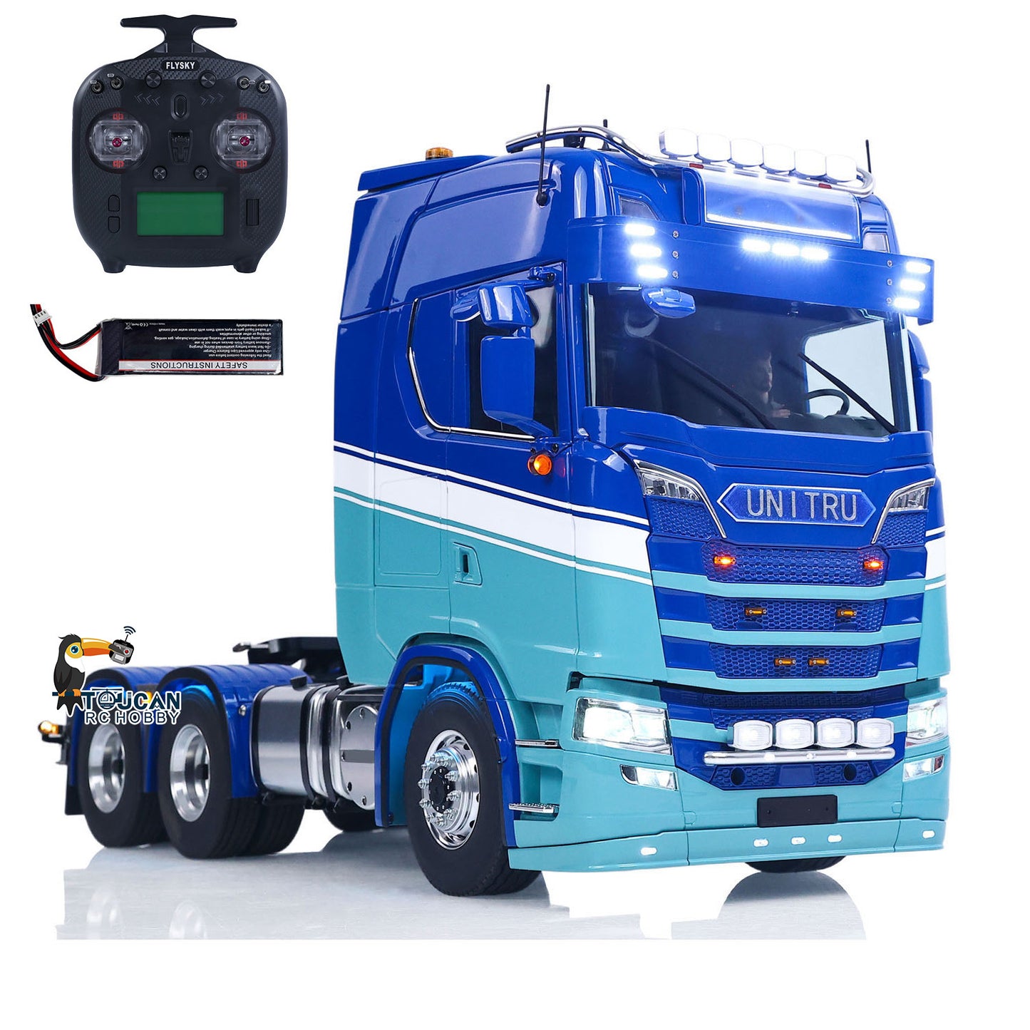 RTR Unitru 06 770S 1/14 Remote Control Tractor Truck 6X6 Metal Chassis 2Speed Gearbox Smoke Lights Sounds Brushless Motor ESC
