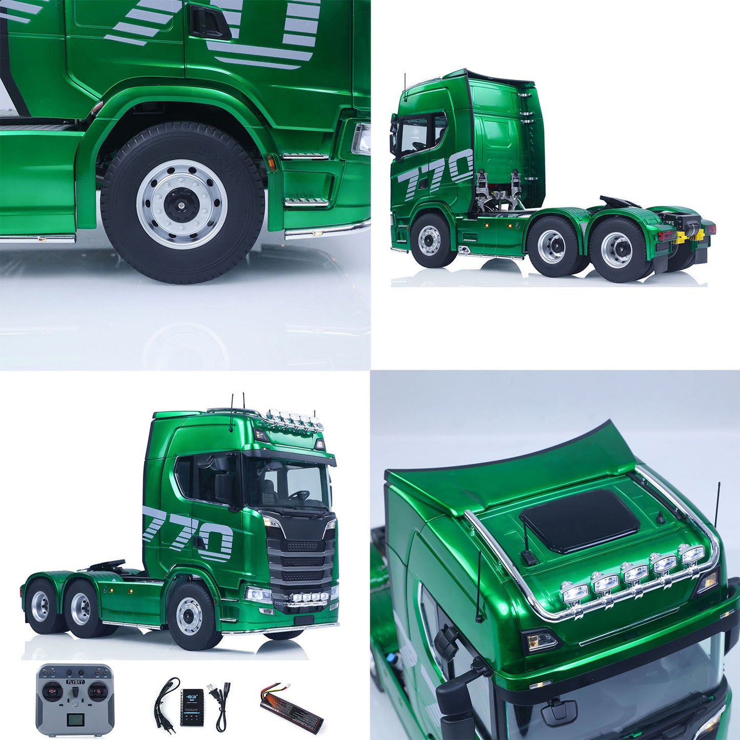 Fast Shipping 1/14 KABOLITE RC Tractor Truck 770S 100 6X6 2Speed Romote Control Vehicle Axle Locks Metal Chassis Rail Openable Door RTR