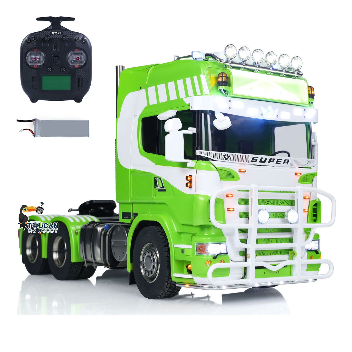 6x6 Metal Chassis 1/14 RC Tractor Truck R620 RTR Model Air Suspension ST8 Radio