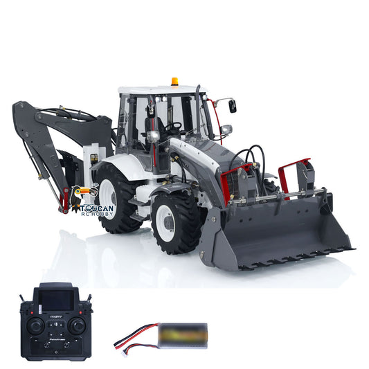 LESU 1/14 RC Hydraulic Equipment Remote Controlled Backhoe Loader AOUE BL71 2 in 1 Excavator Model with PL18EVLite Painted Assembled