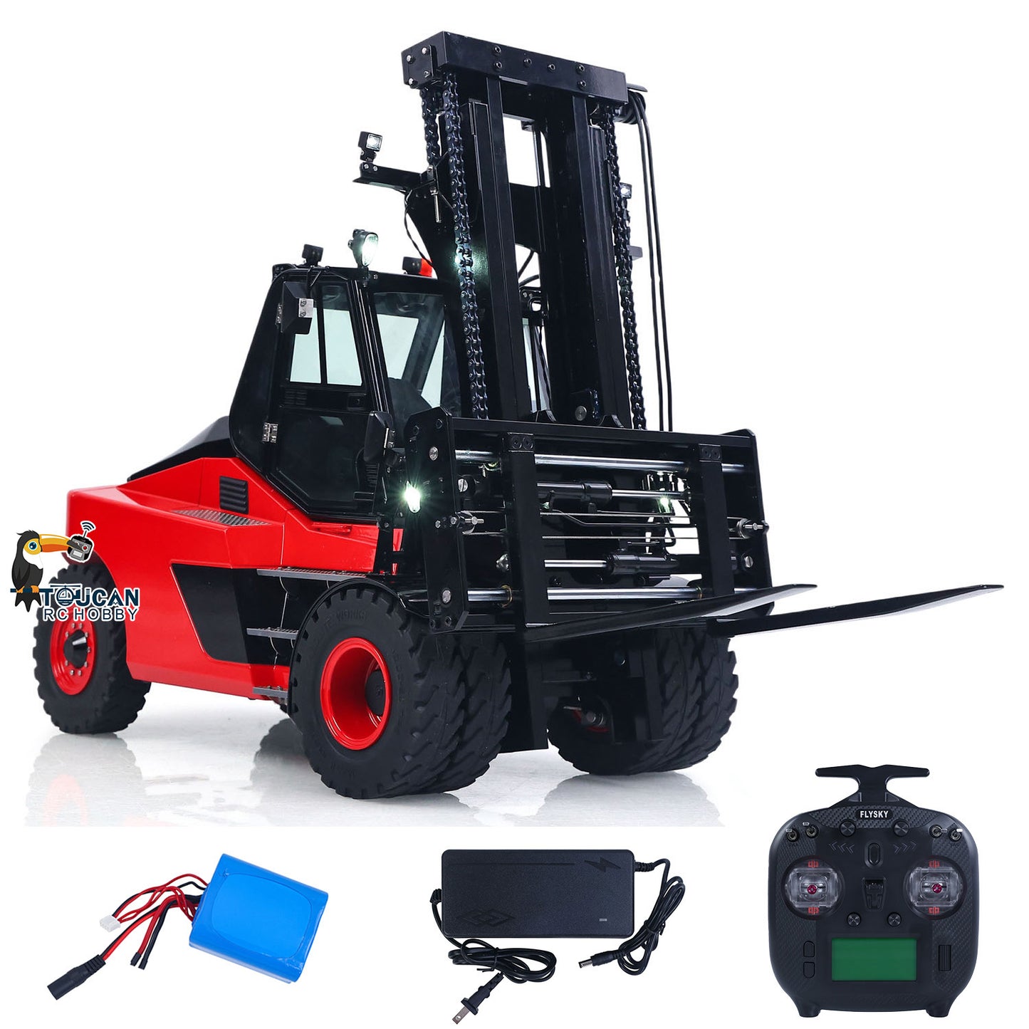 Pre-order Kabolite K180-100 1/14 4X2 RWD Remote Control Hydraulic Forklift 3-Way Vavles RTR Flysky ST8 Radio Light System Sound Battery