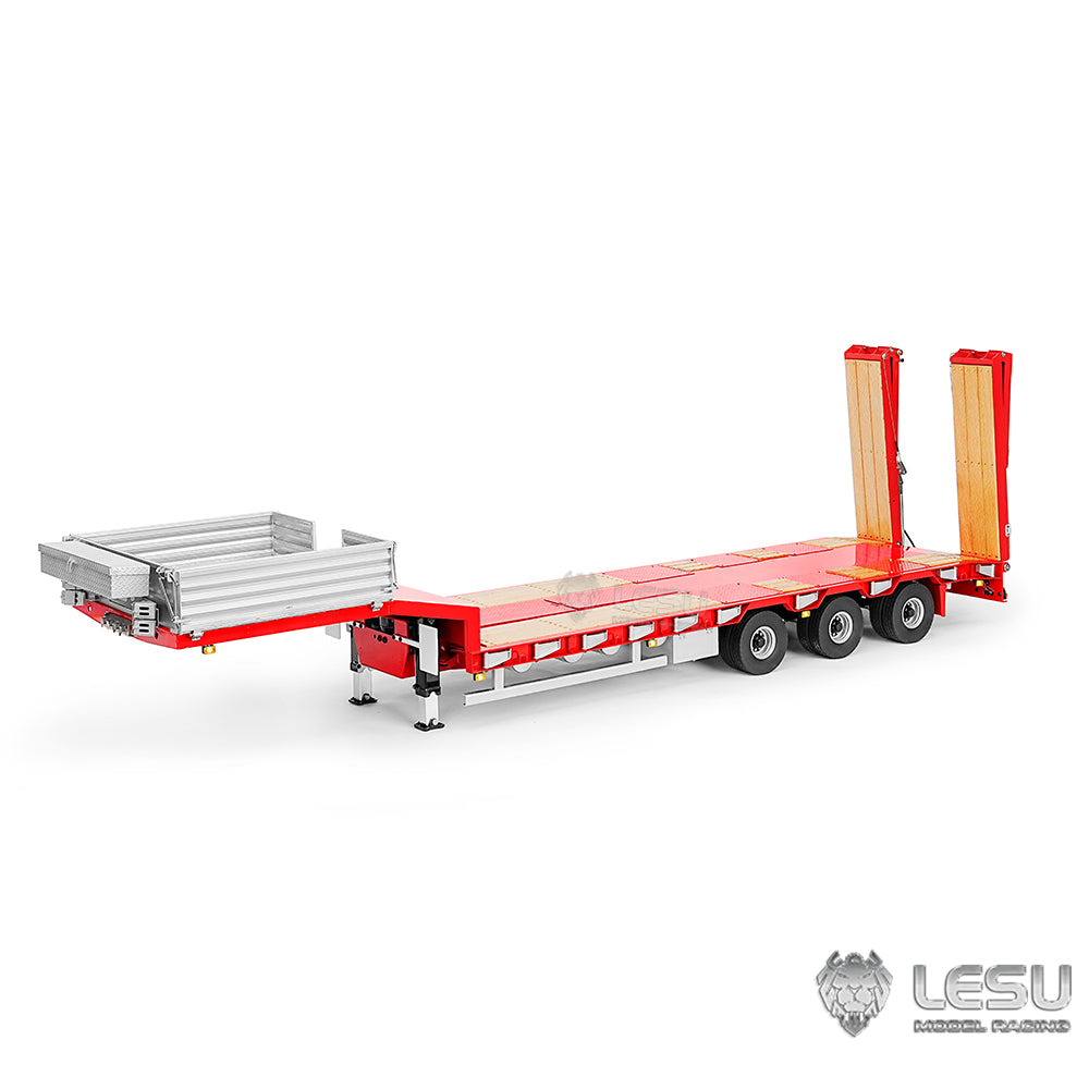 Metal Trailer for LESU 1/14 Hydraulic RC Truck Radio Control Tractor Construction Vehicle Hobby Model Lifting Tailboard RTR Verison