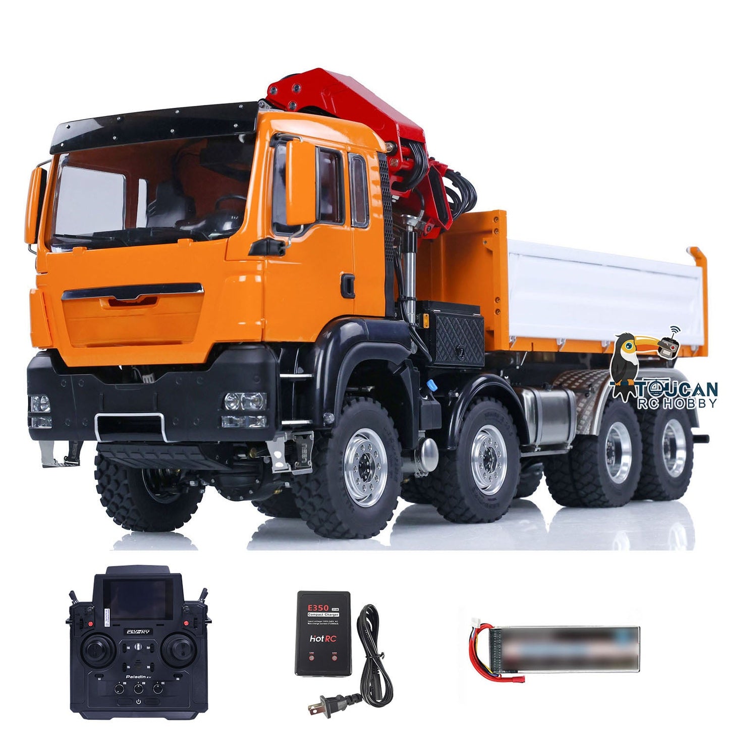 LESU 1/14 RC Hydraulic Dump Truck 8X8 Remote Controlled Crane Dumper Tipper Toy Cars Ready to Run DIY Hobby Model