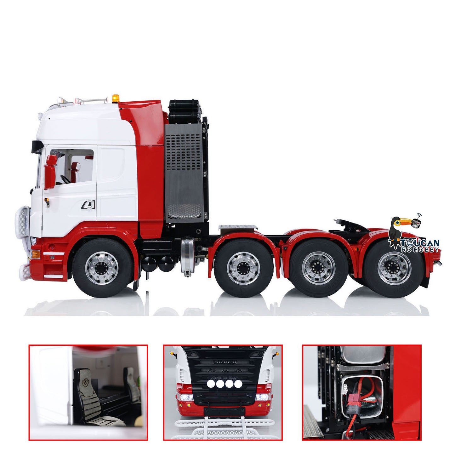 1/14 8X8 RC Tractor Truck TOUCAN Metal RTR Remote Control Car 2-speed Transmission Assembled and Painted with Light Sound System