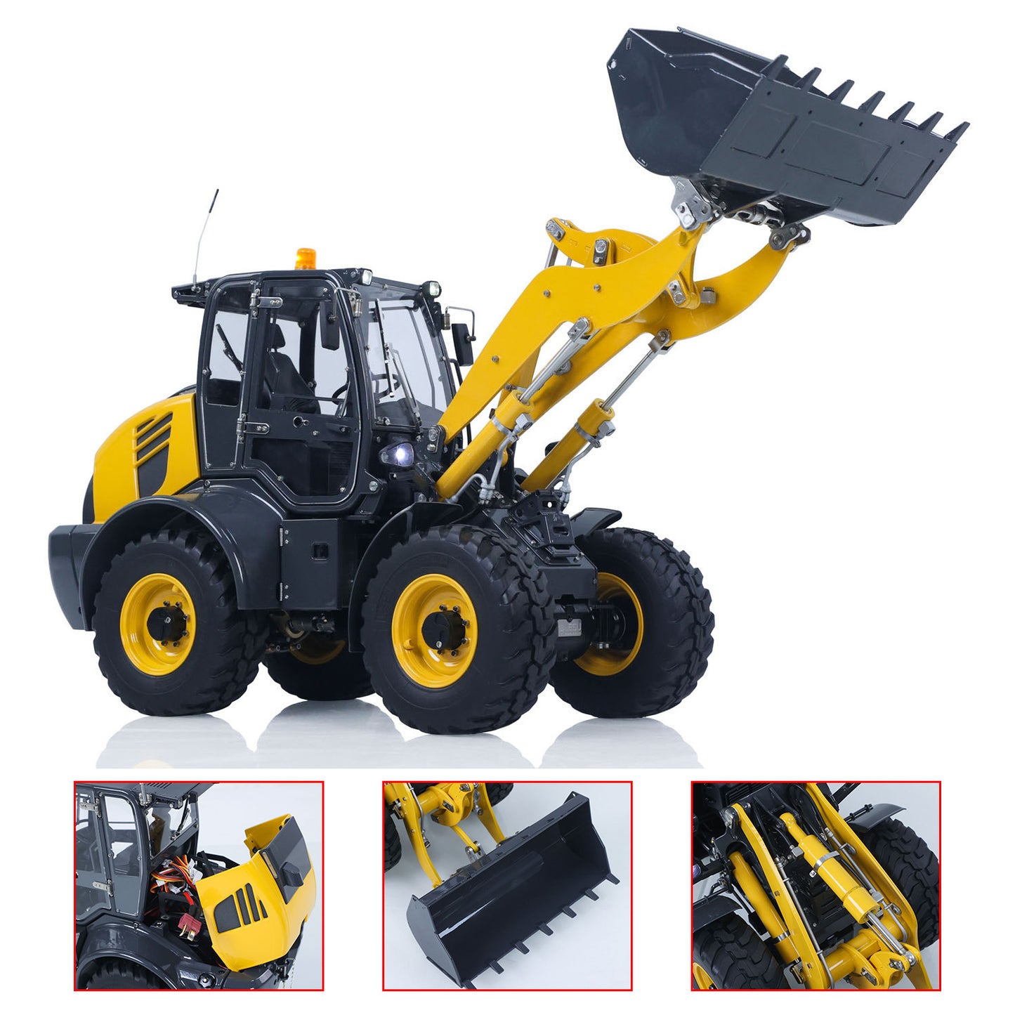LESU PNP 1/14 4X4 RC Hydraulic Loader Aoue WA100M-8 Metal Remote Control Construction Vehicle Model 4CH Valve Axle Lock Sound Light Assembled