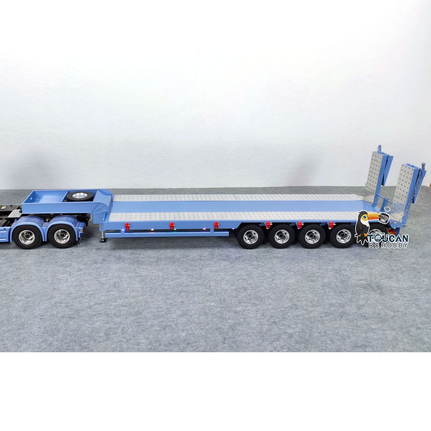 5 Axles Metal Semi-trailer for 1/14 RC Remote Control Tractor Truck Dumper Cars Construction Vehicles DIY Hobby Models Painted