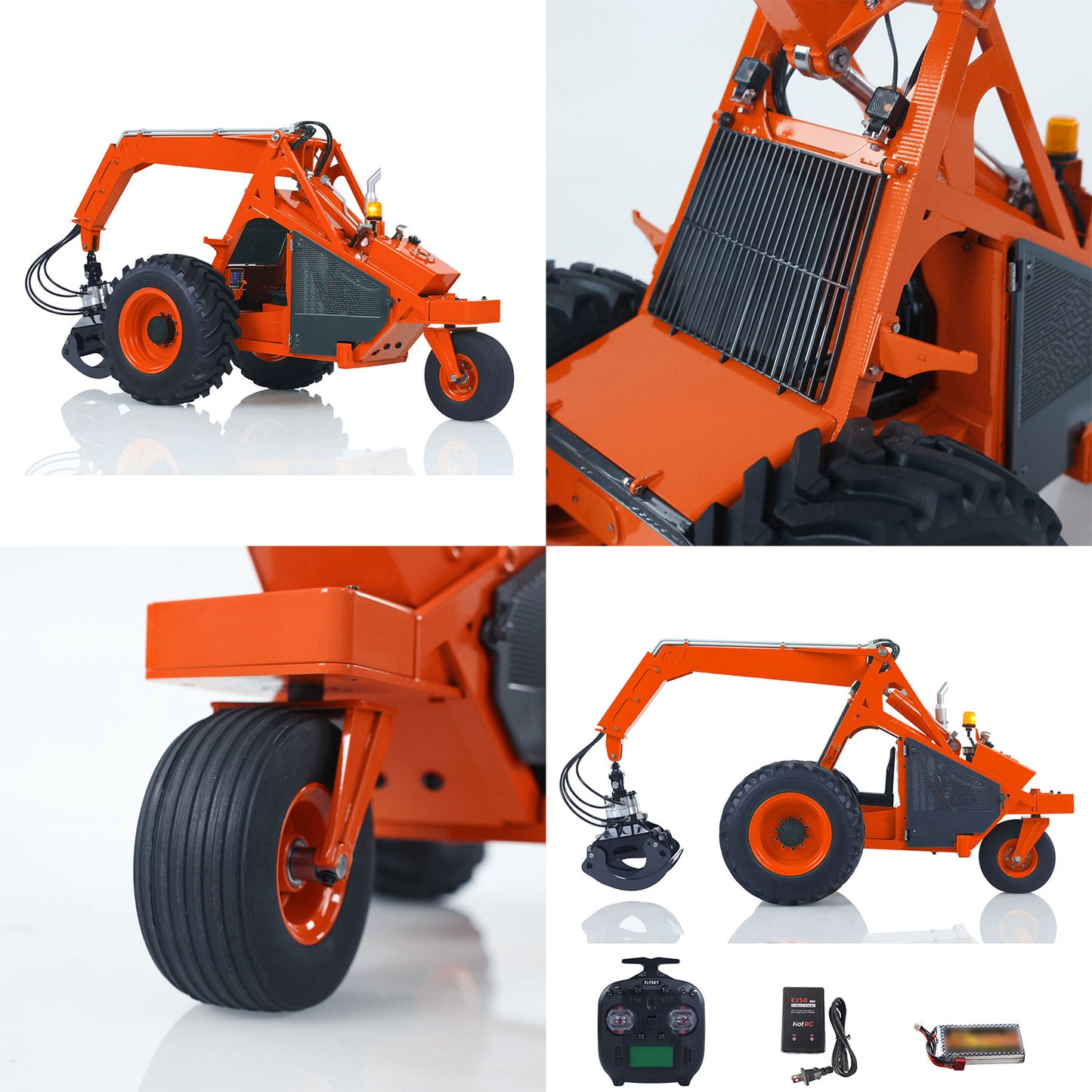 TOUCAN DIY LESU AOUE 225A Metal 1/14 RC Hydraulic Log Loader Remote Control Sugarcane Loader RTR Model 4CH Valve ST8 Radio Battery Constraction Car