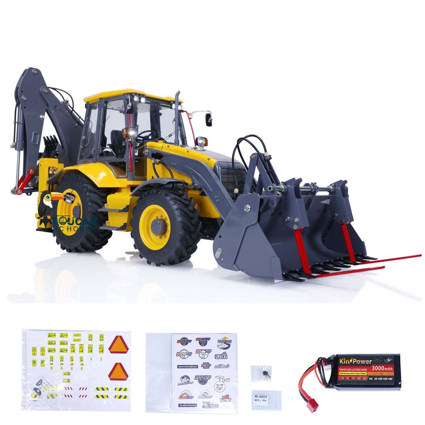 1/14 LESU Backhoe BL71 RC Loader Hydraulic Excavator Vehicle 2 in 1 Electric W/ Light Sound System Receiver Motor Servo ESC Painted Metal