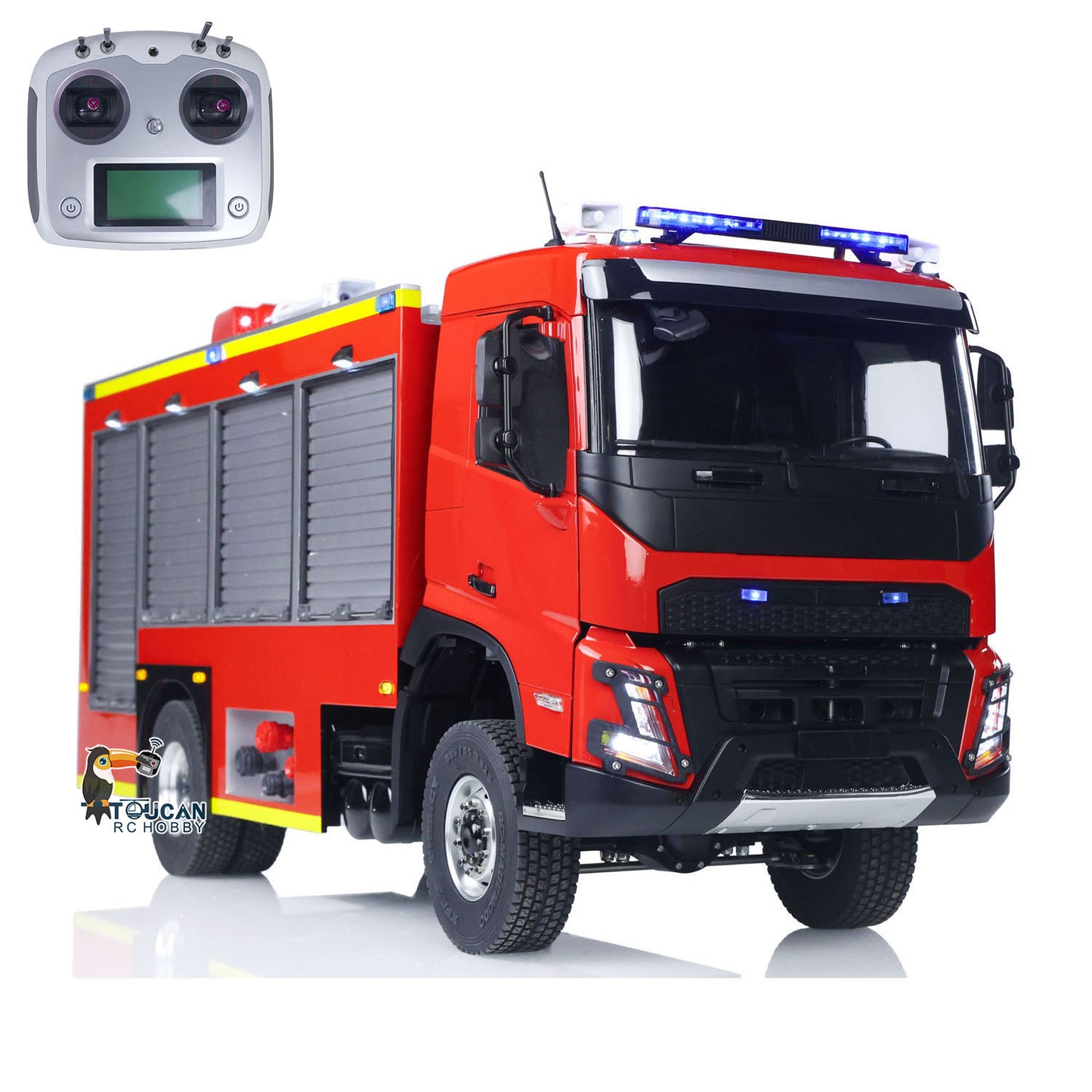 1/14 4X4 Plastic Chassis Radio Controlled Sprinkler Fire Truck 2Speed Gearbox Water Spraying RC Model Vehicle No Battery
