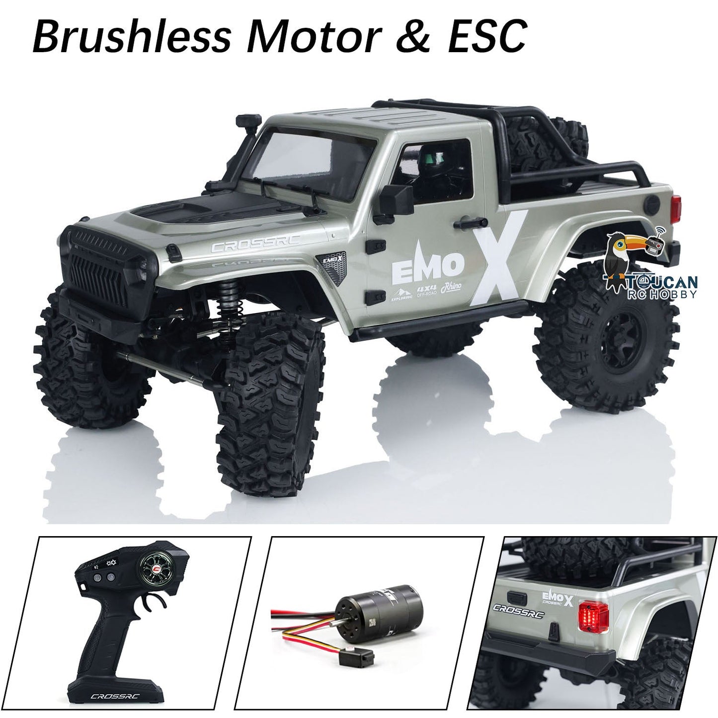1/8 RC Crawler Car CROSSRC EMO X 2025 4X4 Remote Control Off Road Car Model Brushless Hobbywing 8IGHT FOC Motor ESC Light Radio