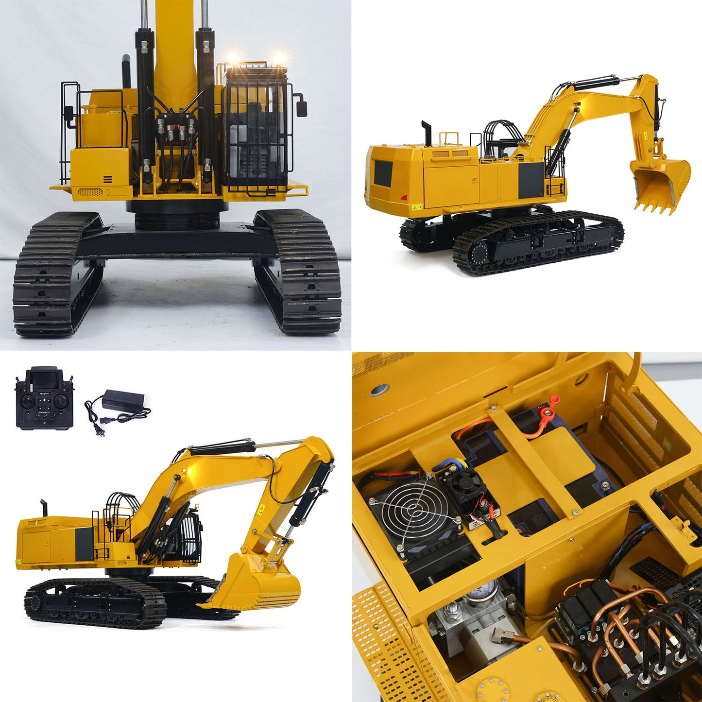 1/8 Metal Remote Control Hydraulic Excavator 390F Heavy Duty 3CH Valves RC Construction Vehicle Models Flysky PL18EV Radio Engineering Machine