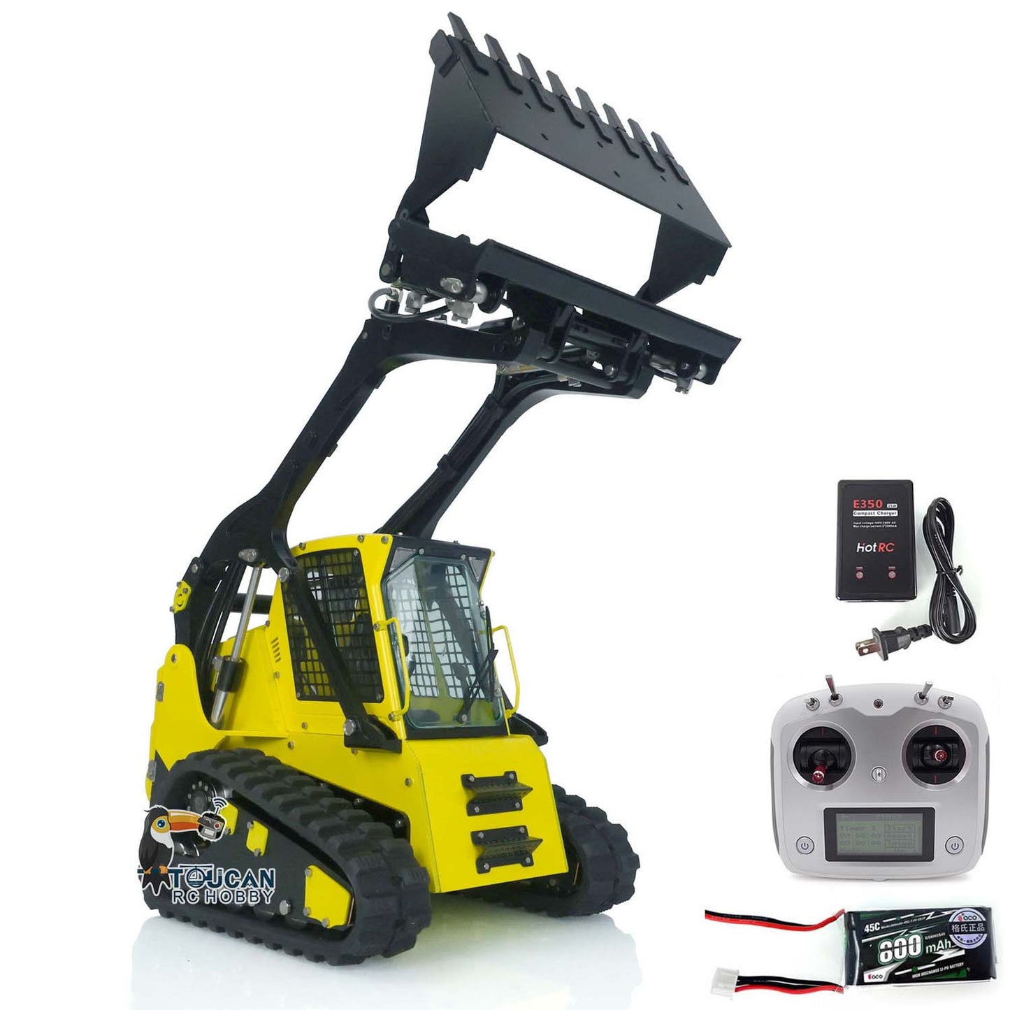 LESU 1/14 Aoue LT5 RC Hydraulic Skid-Steer Loader Remote Controlled Vehicle Electric Model I6S Radio Battery Model