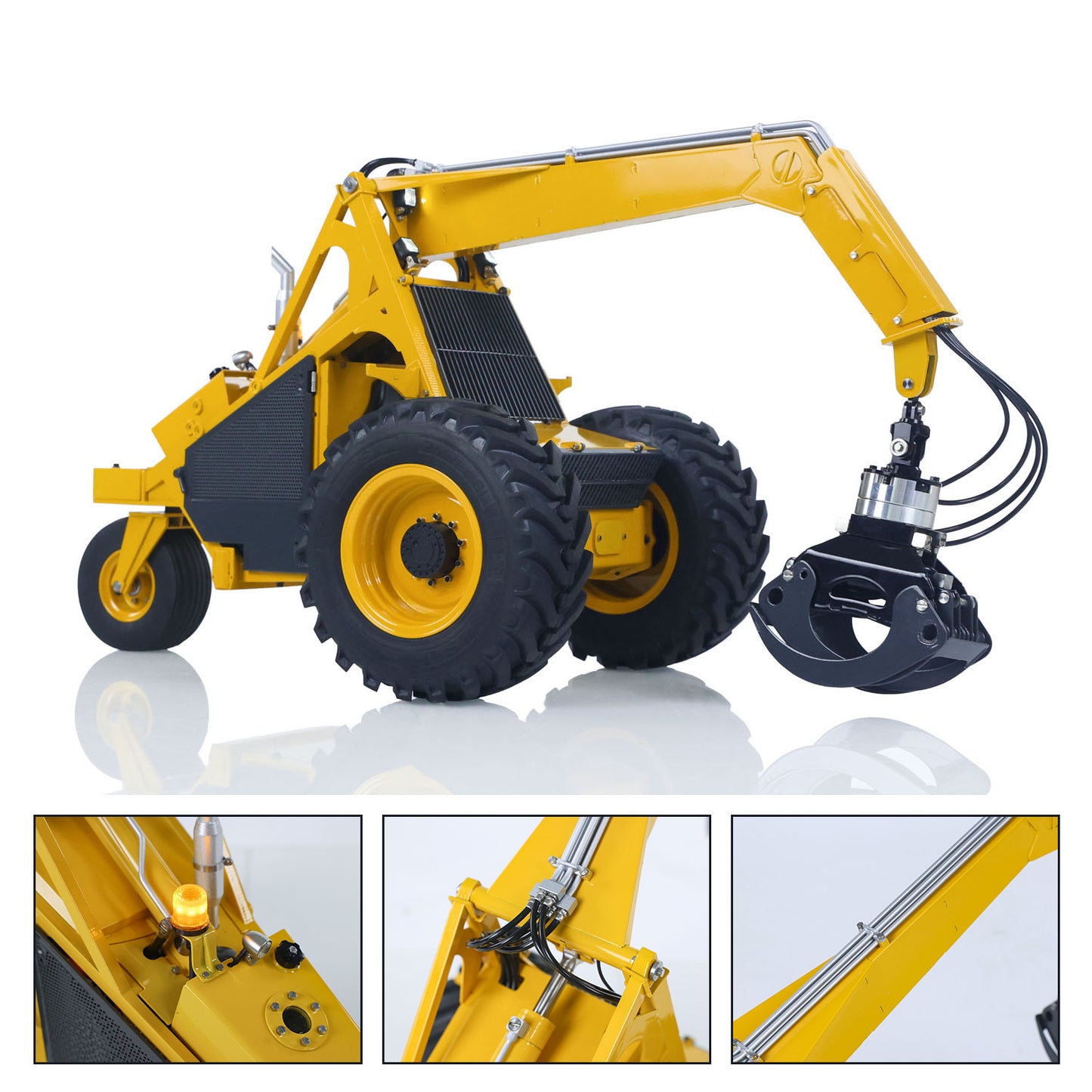 Metal LESU AOUE 225A 1/14 Remote Control Hydraulic Log Loader RC Sugarcane Loader PNP Grabber Pump 4CH Valve Wheeled Model Car Assembled