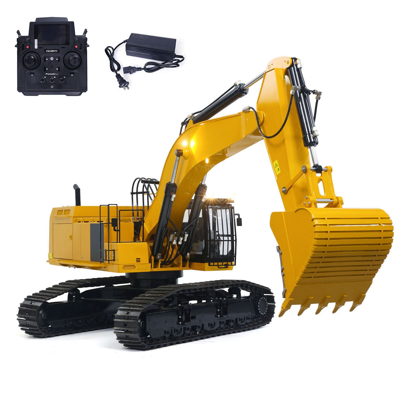 1/8 Metal Remote Control Hydraulic Excavator 390F Heavy Duty 3CH Valves RC Construction Vehicle Models Flysky PL18EV Radio Engineering Machine