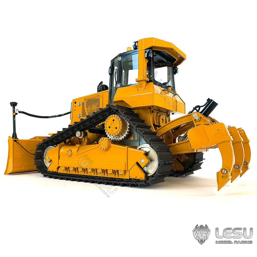 Metal 1/14 LESU Aoue DT60 RC Bulldozer Hydraulic Remote Controlled Tracked Truck Painted Tracks PL18 EV Lite DIY Model