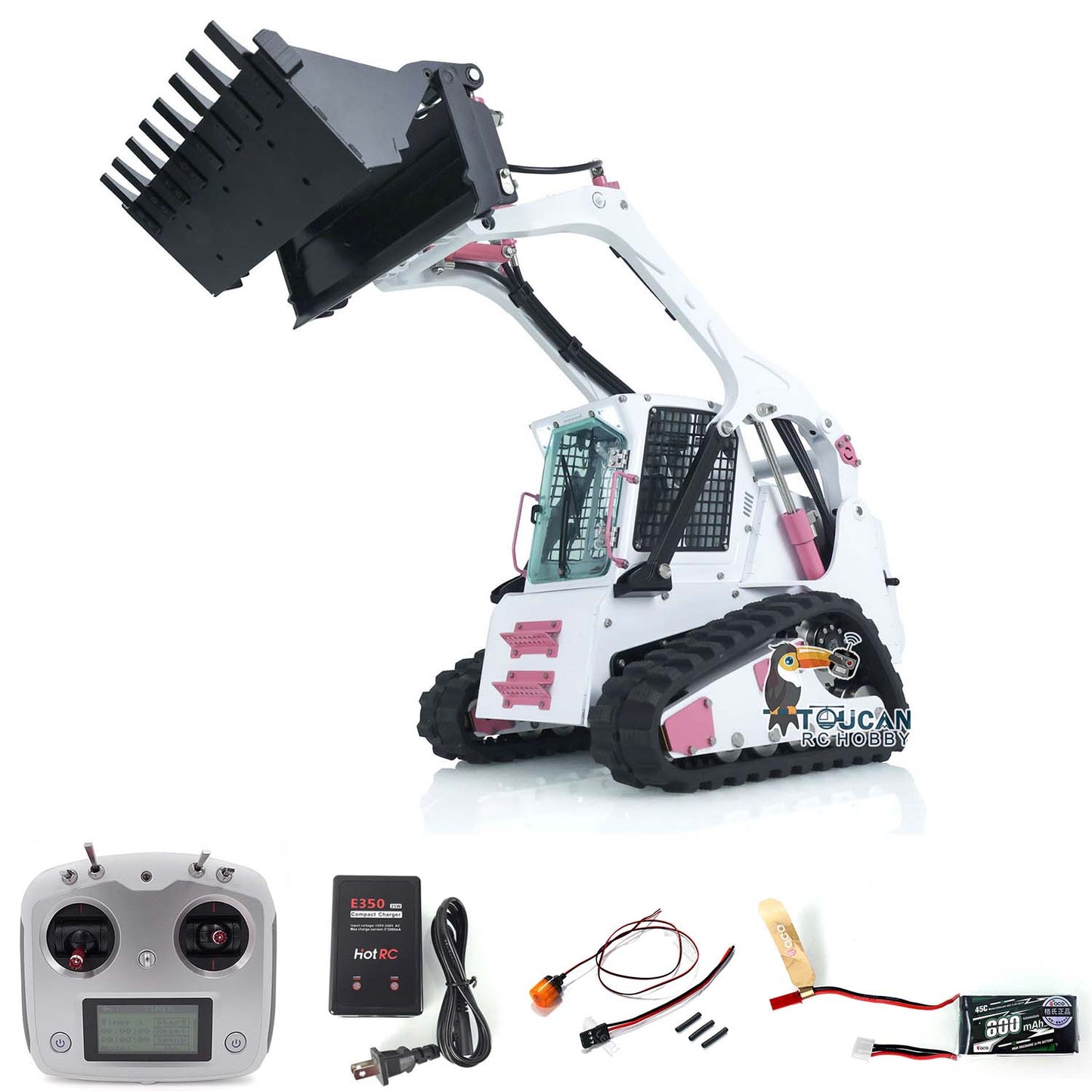 LESU 1/14 Aoue-LT5 Tracked Skid-Steer RC Hydraulic Loader RTR Remote Control Car Model DIY Rotating LED Light Sound System