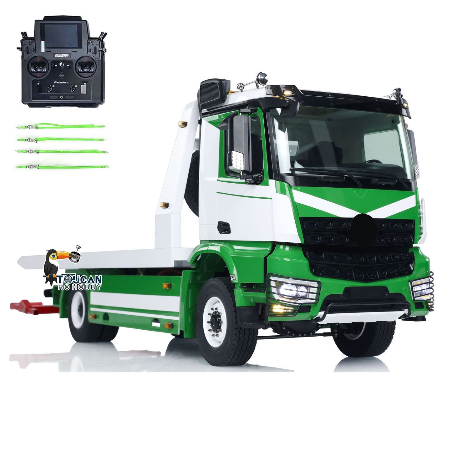 1:14 4X4 JDM RC Hydraulic Tow Truck Remote Control Flatbed Wrecker Car 728*218.5*277.5mm Customized Painting 3-Speed Transmission