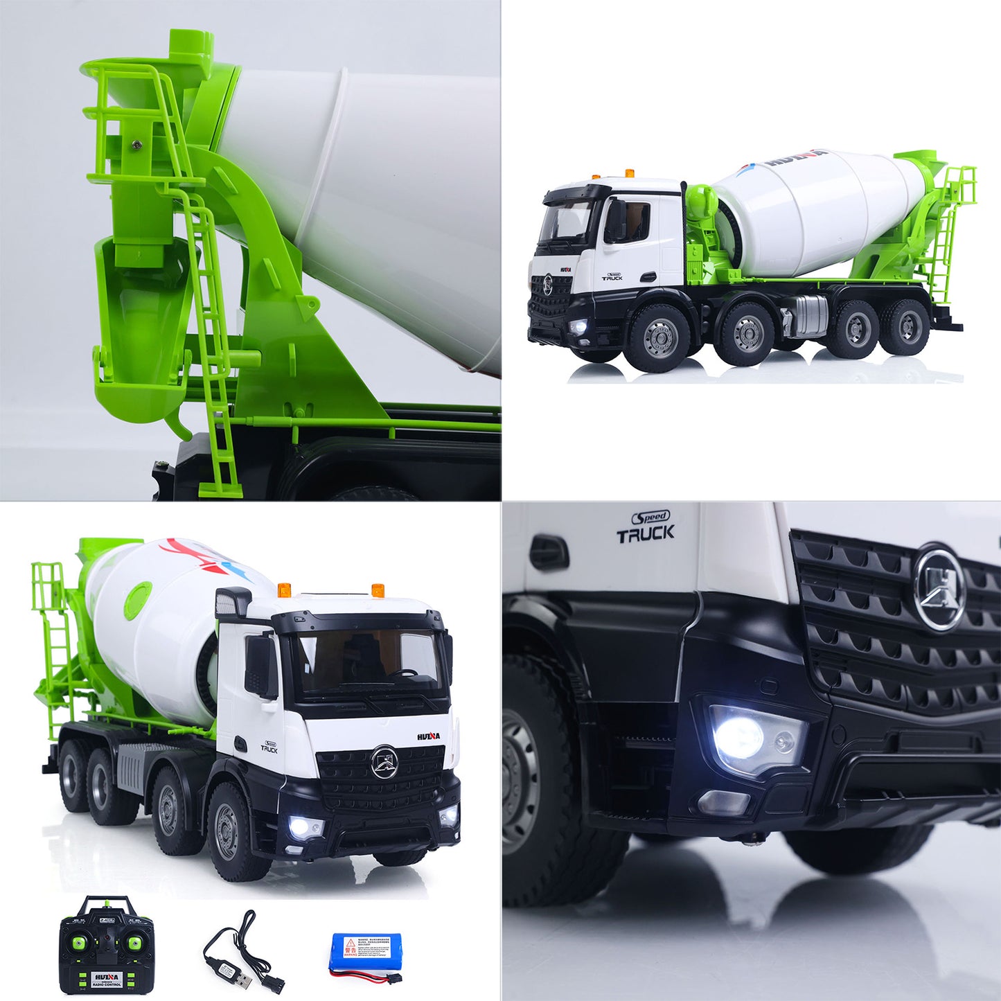 Fast Shipping Metal 1/14 RC Mixer Truck RTR 2.4GHz Radio 12CH Light Sound Effects Remote Control Agitating Lorry Finished Model Toys Battery