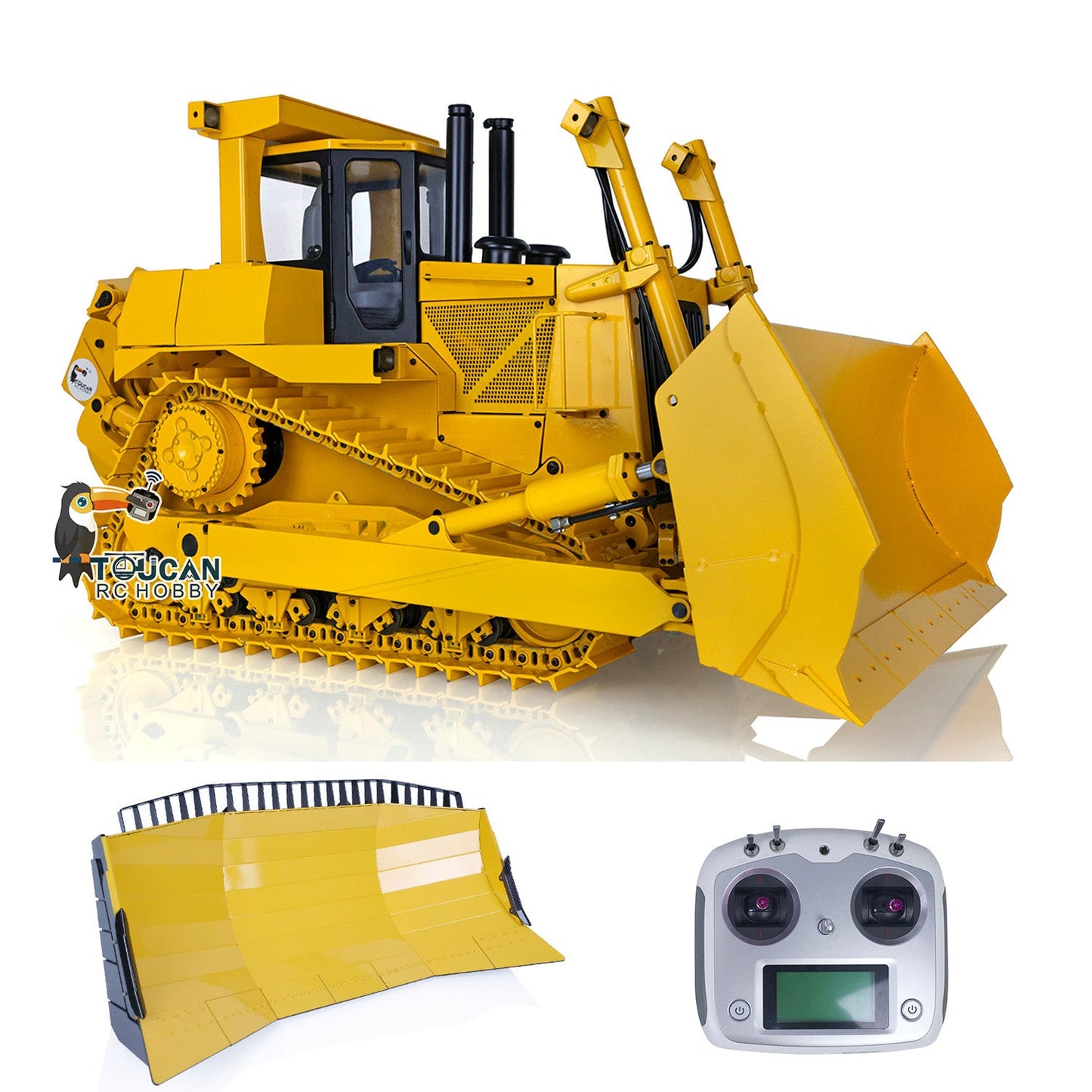 JDModel 1/14 Metal Hydraulic RC Bulldozer Remote Controlled Construction Vehicles DXR2 with Upgraded Blade Model