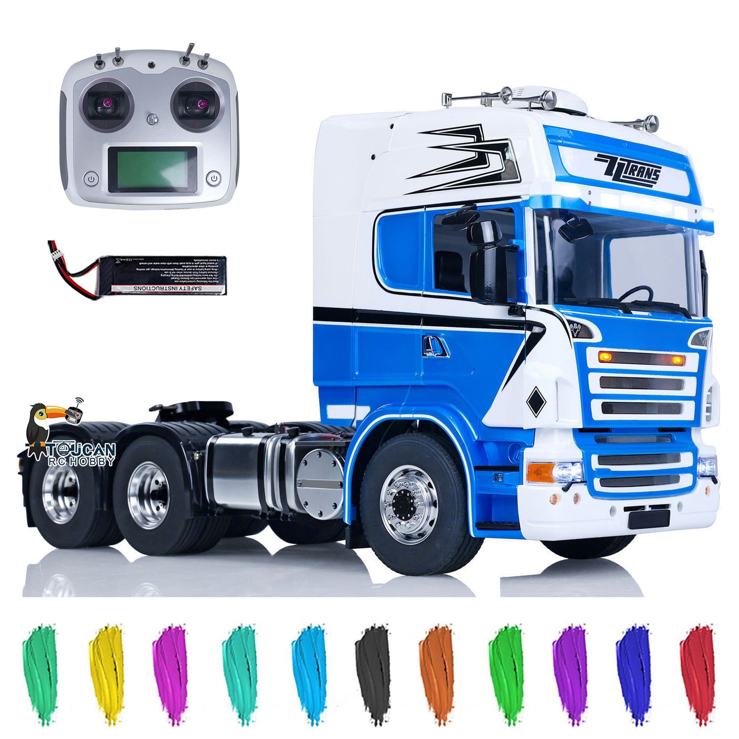1/14 6x6 TOUCAN Metal Chassis RTR RC Tractor Truck Remote Control Car DIY Models Light Sound System ESC Servo Motor