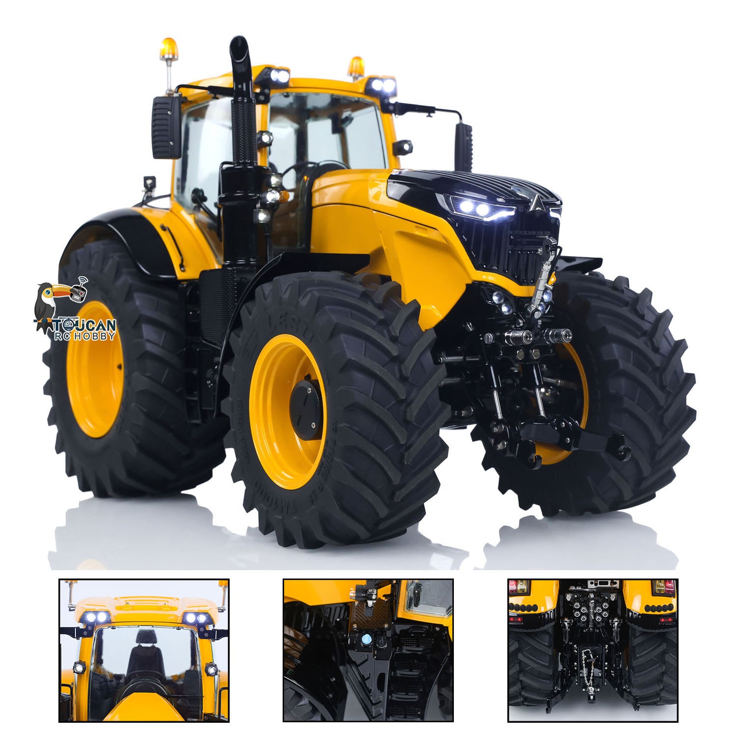 LESU 4x4 90% Metal Body 1/14 RC Hydraulic Tractor AOUE 1050 Radio Controlled Agricultural Vehicle Light Smoking Simulation Sound