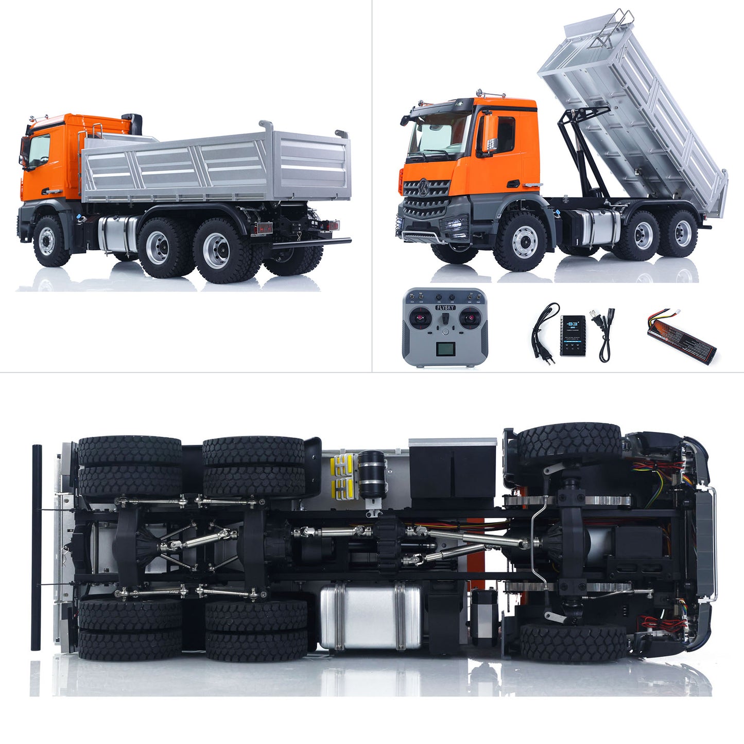 US STOCK 1/14 2.4G Remote Control Electric Lifting Dumper 5702 Model 6*6 Tipper Vehicle 2Speed Sound Light Motor RTR Car Gifts Adults