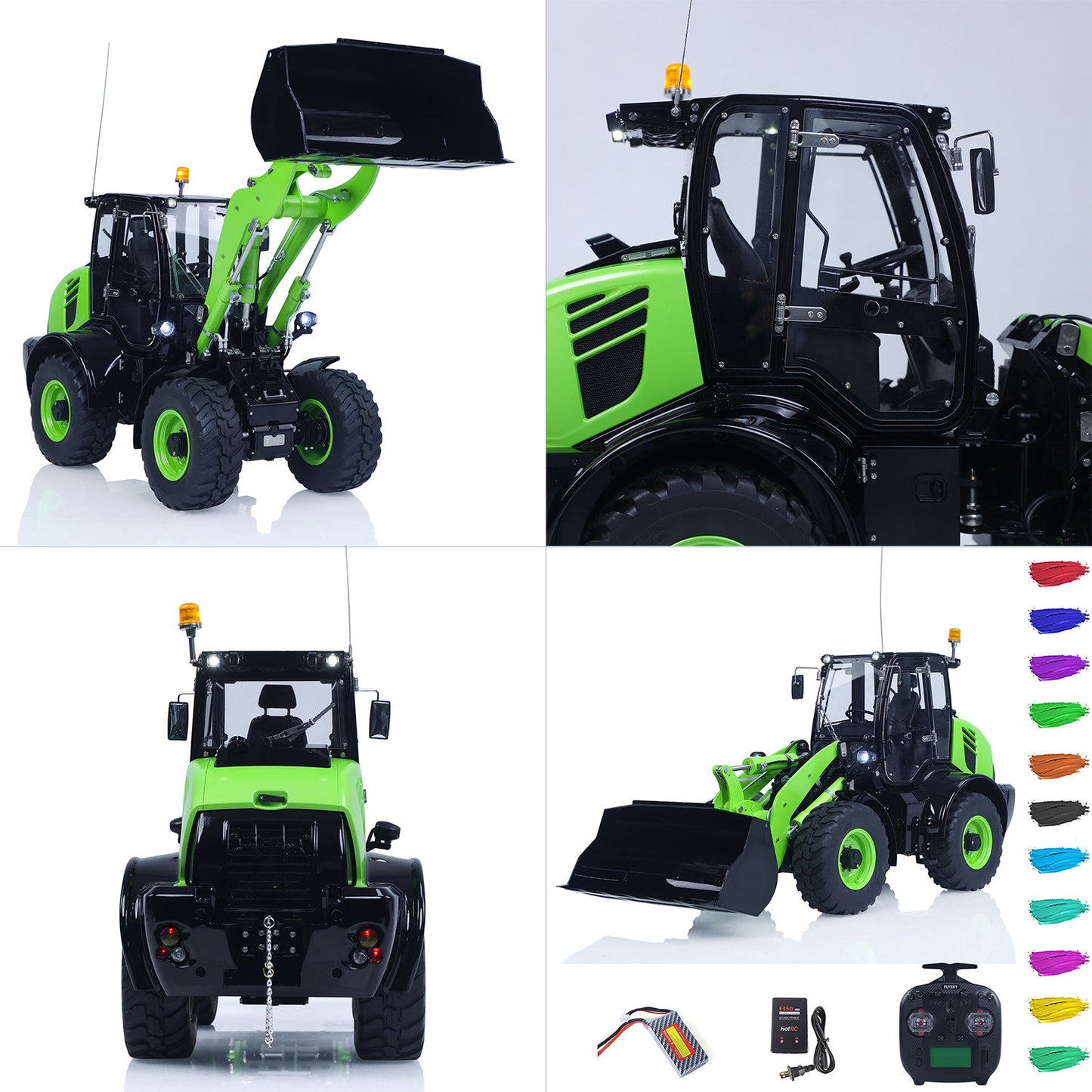 Metal LESU 1/14 RC Hydraulic Loader Aoue WA100M-8 4X4 RTR Remote Control Construction Vehicle Axle Differential Lock Sound Light ST8 Radio Engineering Machine