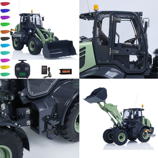 RTR LESU Metal 1/14 Remote Control Hydraulic Loader Aoue WA100M-8 4CH Valve RC Engineering Vehicle Quick Coupler Lights Sounds