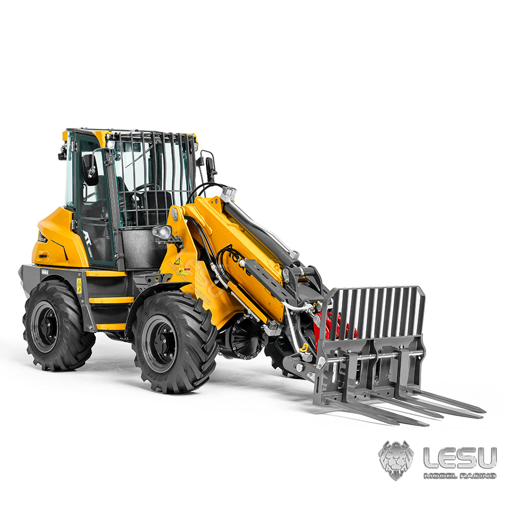 LESU AT1050 1/14 Hydraulic RC Fork Loader Painted Assembled Car Telescopic Arm Metal Sieve Shovel Rake Bucket Fork Gripper