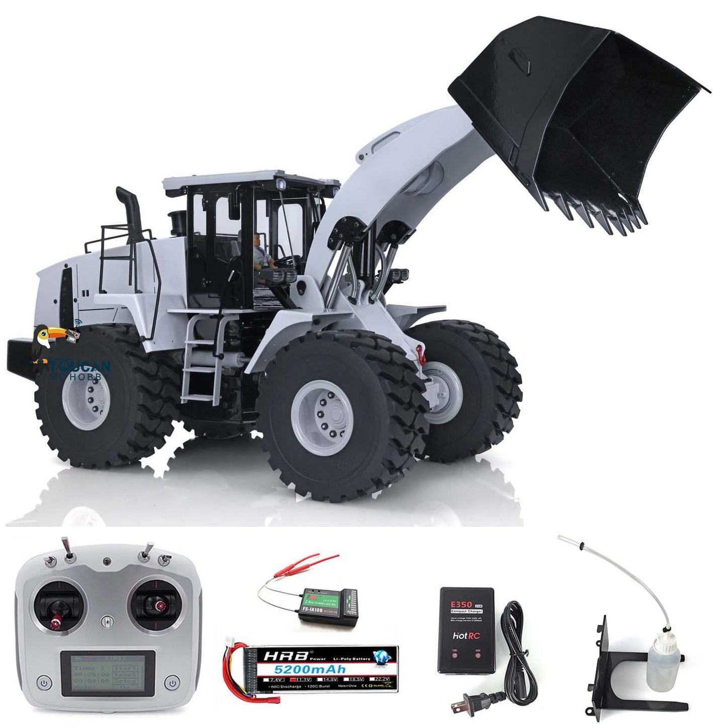 Metal XDRC 1/14 WA470 Hydraulic RC Loader RTR Remote Control Car Painted Model ESC Motor Servo Light Sound Battery No Tooth Bucket