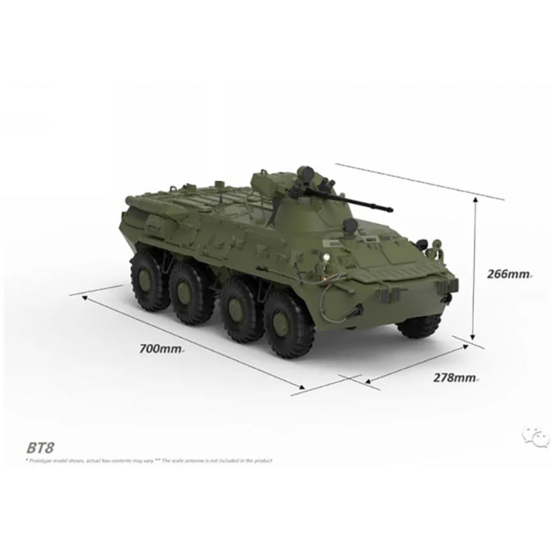 CROSSRC 1:12 Scale 8*8 BT8 Military RC Car Amphibious Radio Control Armored Transport Vehicles KIT Hobby Model UBEC Lights