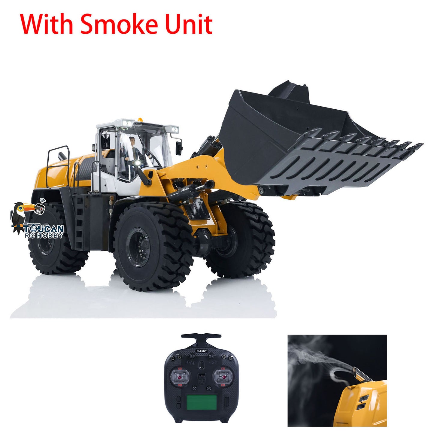 Metal 1/14 XDRC 580 RC Hydraulic Loader Remote Control Engineering Vehicles Hobby Model Smoke Sound Light Rock Bucket