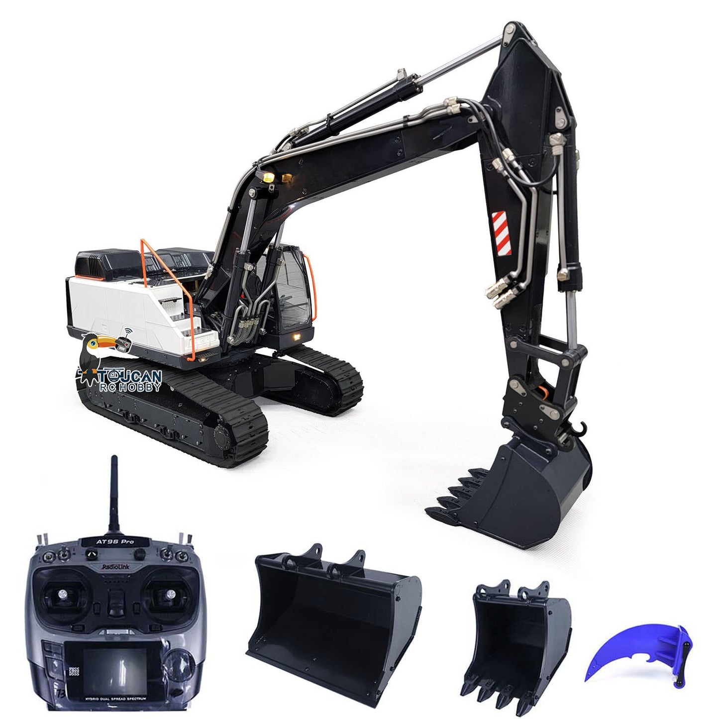 MTMODEL 1/14 2 Arms EC380 Metal RC Hydraulic Excavator Tracked Electric Wireless Control Digger Model Heavy Machine Vehicles