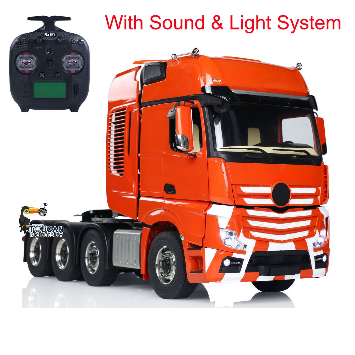 JDMODEL JDM-18F 1/14 Metal 8x8 Assembled RC Tractor Construction Car Differential Lock Motor Simulated Lights Sounds