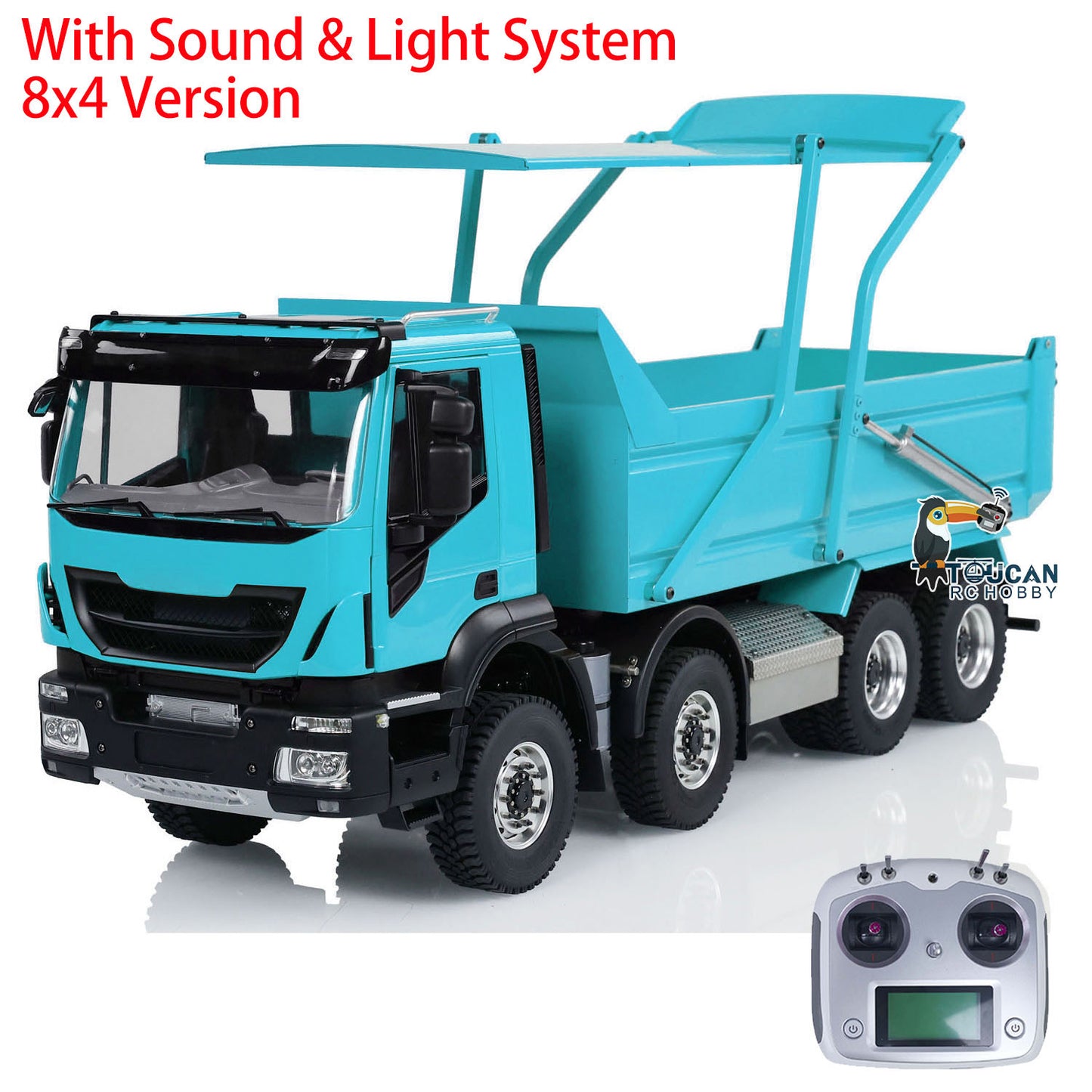 8x4 1/14 Hydraulic RC Tipper Truck Flip-over Cover Radio Control Dump Car Assembled Painted Models Motor Servo ESC Hobby Model