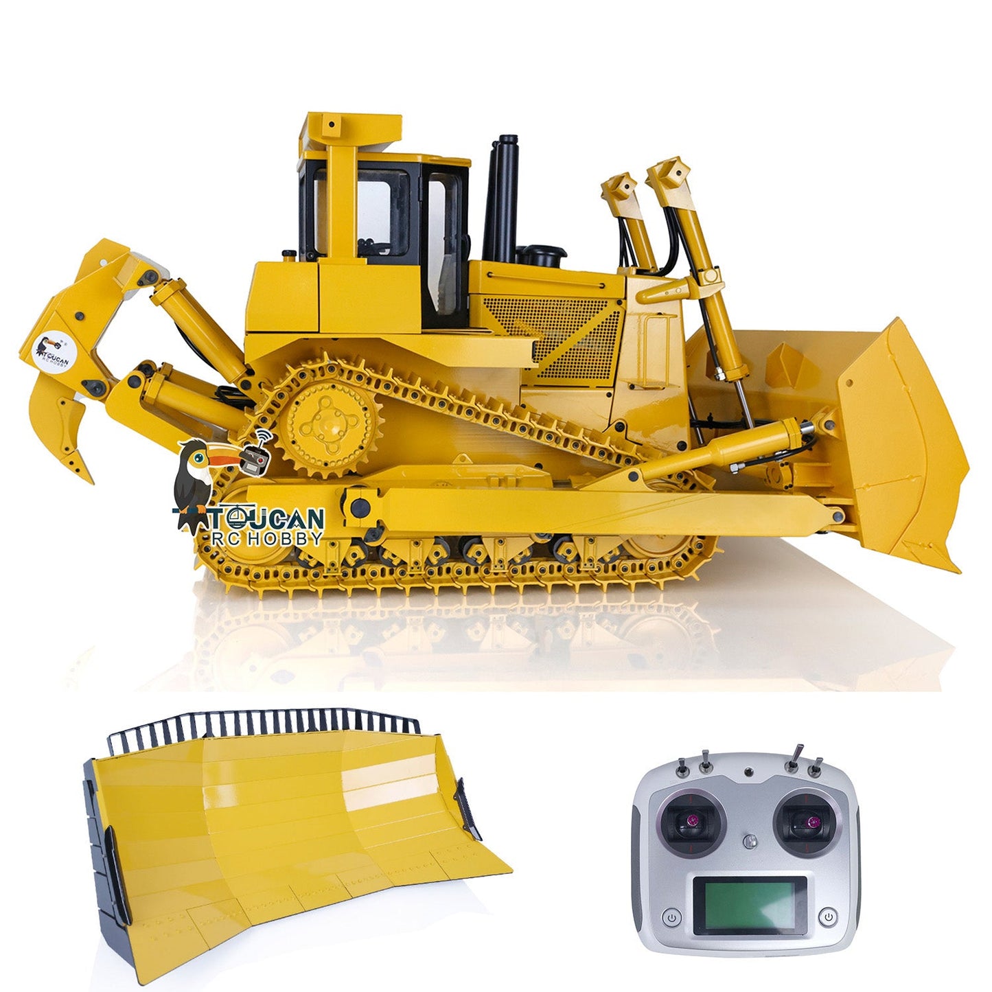 JDModel 1/14 Metal Hydraulic RC Bulldozer Remote Controlled Construction Vehicles DXR2 with Upgraded Blade Model