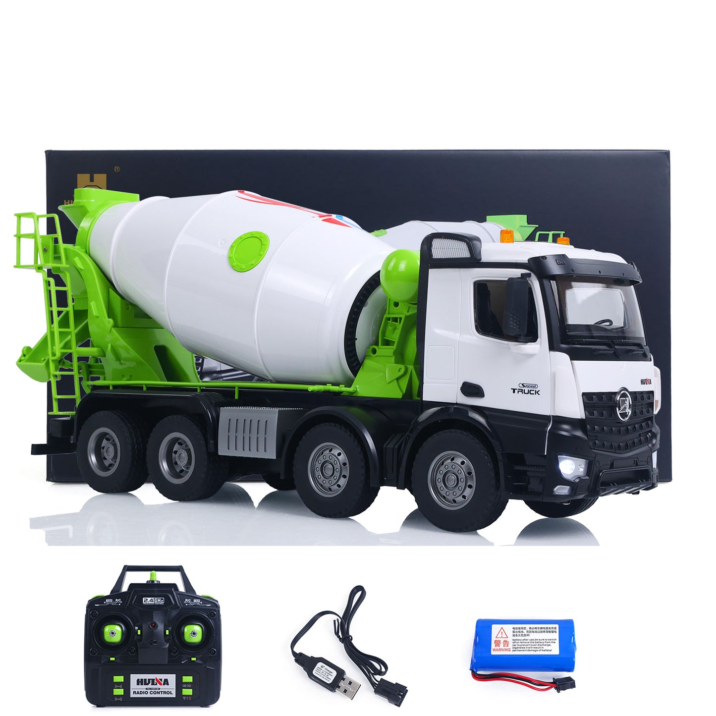 Fast Shipping Metal 1/14 RC Mixer Truck RTR 2.4GHz Radio 12CH Light Sound Effects Remote Control Agitating Lorry Finished Model Toys Battery