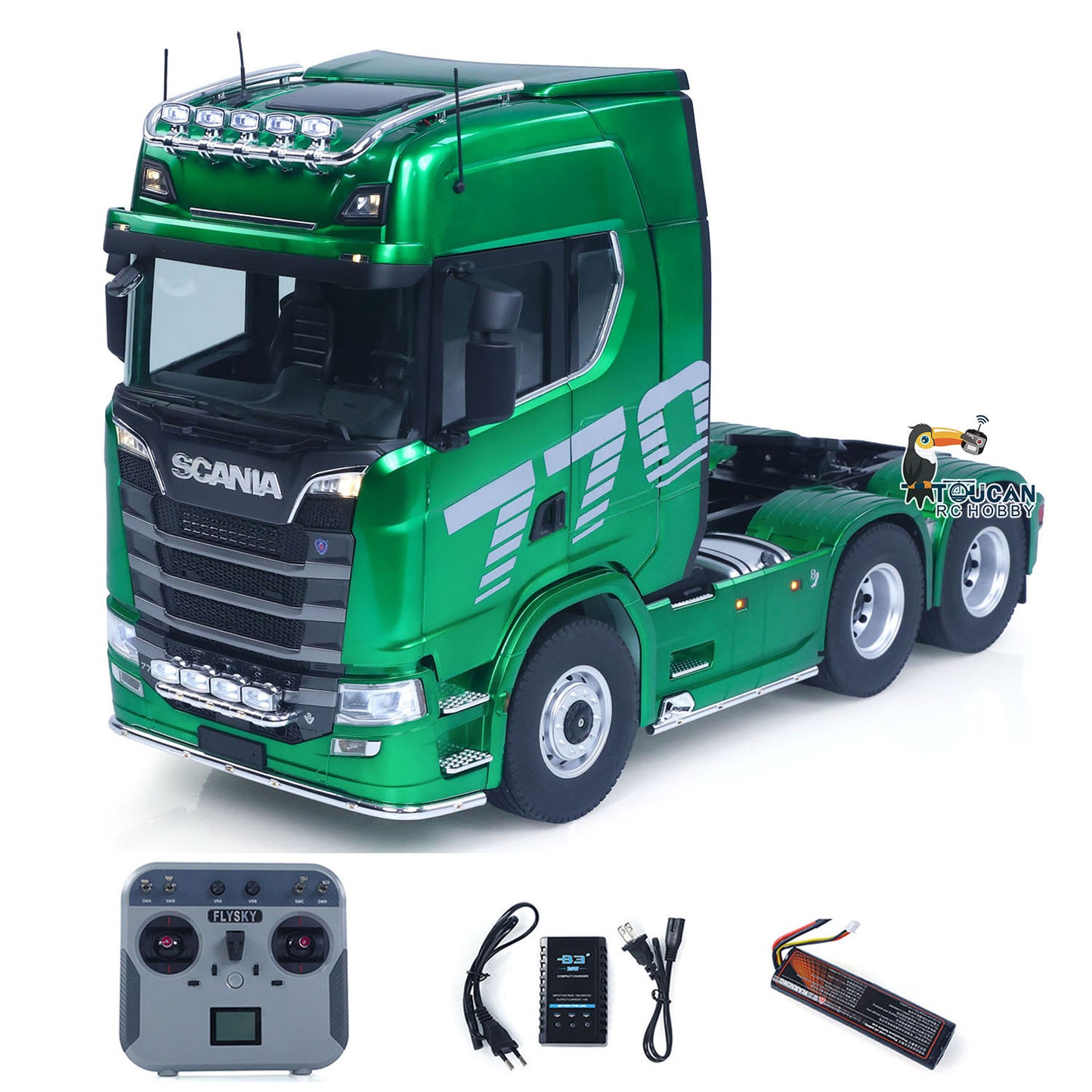 KABOLITE 1/14 770S RC Tractor Truck 6x6 Remote Control Lorry Car 2Speed Gearbox Differential Lock Battery Radio RTR Model